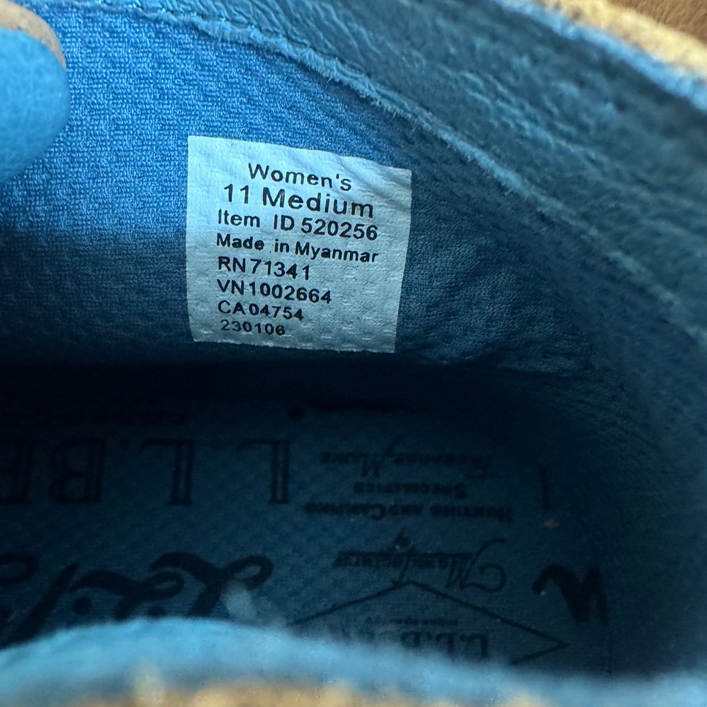 LL Bean Womens Everyday Mid Sneakers Brown Leather Slip On Shoes 520256 Size 11 - Picture 6 of 7